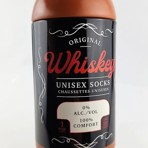 Original Whiskey Unisex Novelty Crew Socks Collectible Tin Bottle One Size - Picture 3 of 9